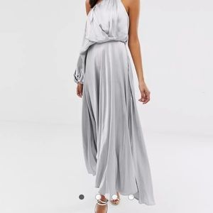 NWT ASOS Edition Blouson Silk One Shoulder Dress